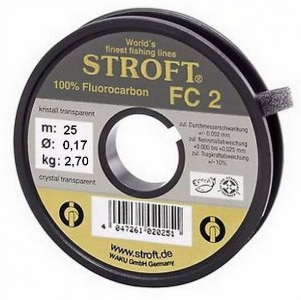 Stroft FC2 100% Fluorocarbon 25m 0,17mm/2,7kg